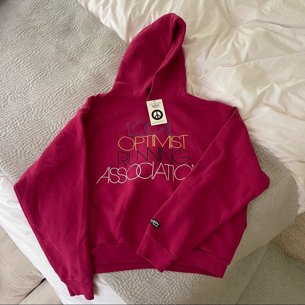 NWT MADHAPPY LIMITED EDITION LOCAL OPTIMIST RUNNING ASSOCIATION HOODIE MEDIUM